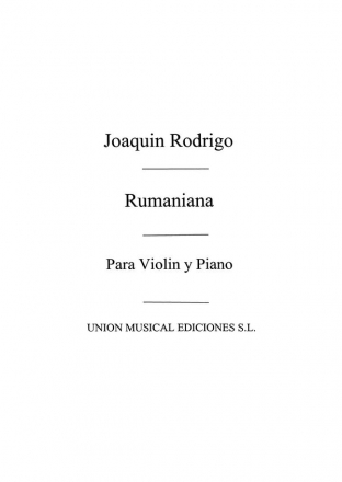 Joaquin Rodrigo, Rumaniana Violine und Klavier Buch