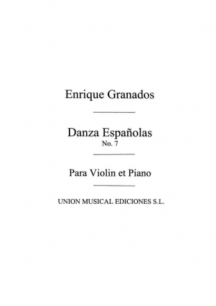 Danza Espanola No.7 Valenciana Violine und Klavier Buch