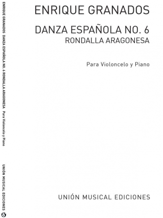 Danza Espanola No.6 Rondalla Aragonesa Cello und Klavier Buch