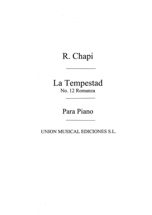 Romanza No.12 De La Tempestad Opera, Voice and Piano Partitur