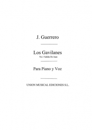 Jacinto Guerrero, Jacinto Guerrero: No.1 Salida De Juan Vocal and Piano Buch