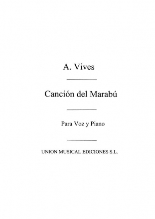 Cancion De Marabu De Dona Francisquita Vocal and Piano Buch