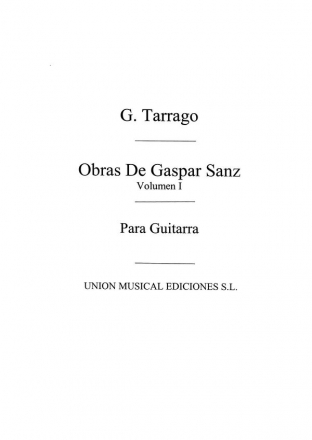 Sanz Obras De Gaspar Sanz Volume 1 Guitar Gitarre Buch