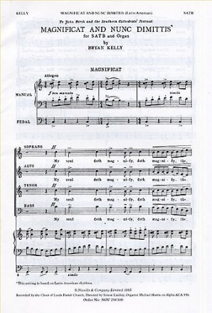 Bryan Kelly, Magnificat And Nunc Dimittis (Latin American) SATB and Organ Chorpartitur