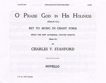 O Praise God in his Holiness for mixed choir and organ score