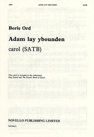 Adam lay ybounden for mixed choir a cappella choral score