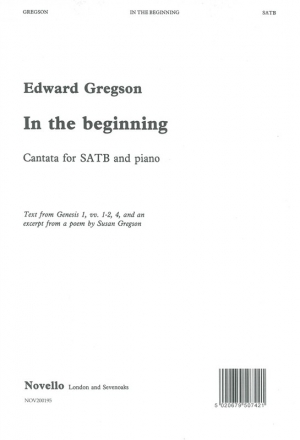 Edward Gregson, In The Beginning SATB and Piano Buch