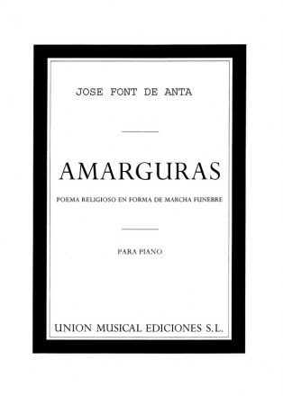 Jose Font De Anta, Jose Font De Anta Amarguras Piano Klavier Buch