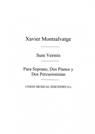 Xavier Montsalvatage, Xavier Montsalvatge: Sum Vermis Soprano, Piano, Percussion Stimmen-Set