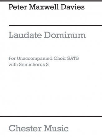 Maxwell Davies Laudate Dominum Satb SATB Vocal Score