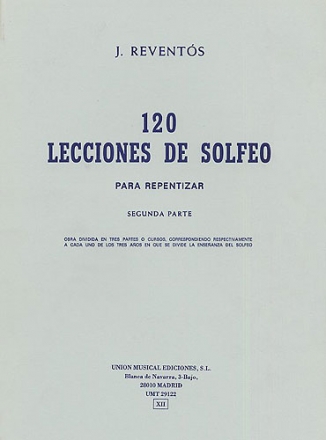 J Reventos, 120 Lecciones De Solfeo Ii Orgel Buch