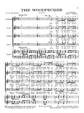 J. Creed: The Woodpecker SATB Score