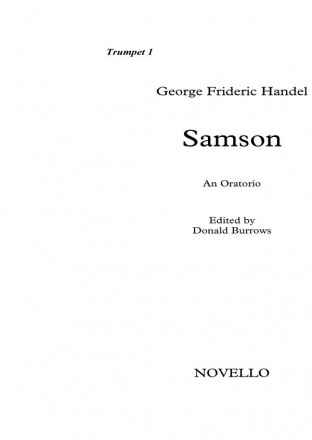 Georg Friedrich Hndel, Samson (Trumpet Parts) Opera Stimme