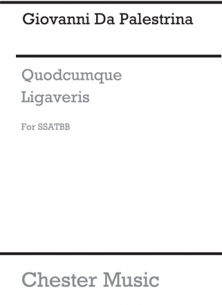 Giovanni Palestrina: Quodcumque Ligaveris (SSATBB) SATB Vocal Score