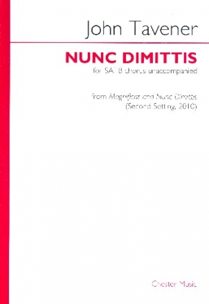 Nunc Dimittis for mixed chorus a cappella score