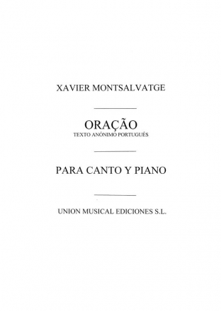 Xavier Montsalvatage, Oracao Voice/Piano Klavier Buch