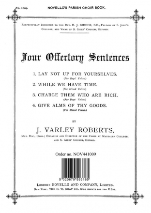 J. Varley Roberts, Four Offertory Sentences SATB and Organ Chorpartitur