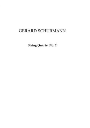 Gerard Schurmann, String Quartet No.2 (Parts) Streichquartett Buch