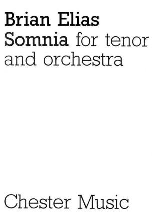 Brian Elias: Somnia (Score) Tenor, Orchestra Score