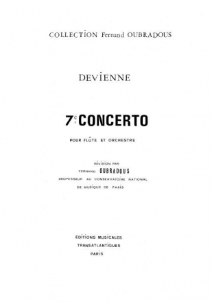 Franois Devienne: 7me Concerto Flute, Orchestra Printed to Order