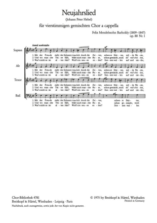 Mit der Freude zieht der Schmerz op88,1 fr gem Chor a cappella Chorpartitur