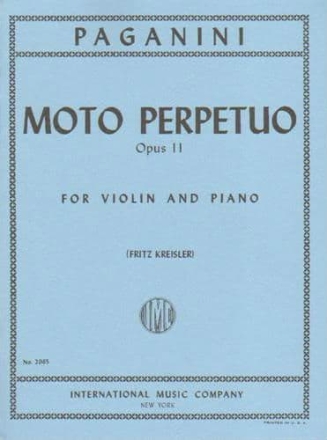 Moto perpetuo op.11 for violin and piano KREISLER, FRITZ, ED