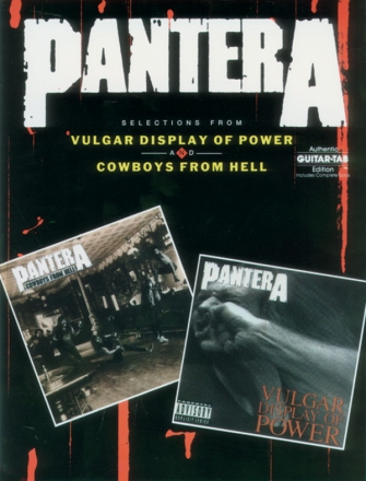 Pantera: Songbook guitar tab edition selections from vulgar display of power/cowboys from hell