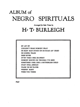 Negro Spirituals (+CD) for high voice and piano