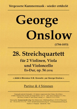 Streichquartett Es-Dur Nr.28 op.54  Partitur und Stimmen