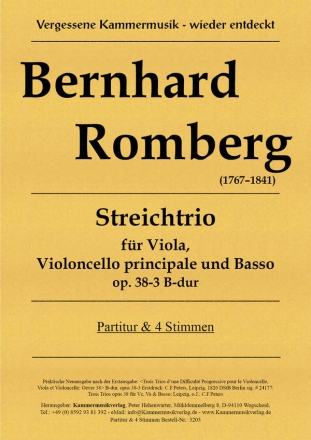 Romberg, Bernhard Streichtrio F-Dur Vc princ., Vl, Va 3 Stimmen