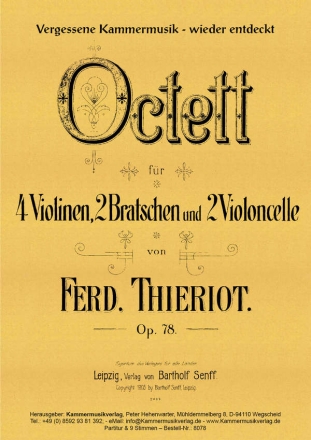 Streichoktett C-Dur 4 Vl, 2 Va, 2 Vc Partitur + 9 Sti