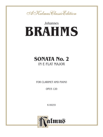 Brahms Sonata No 2 In Eb Op 120  Kalmus Classic Series