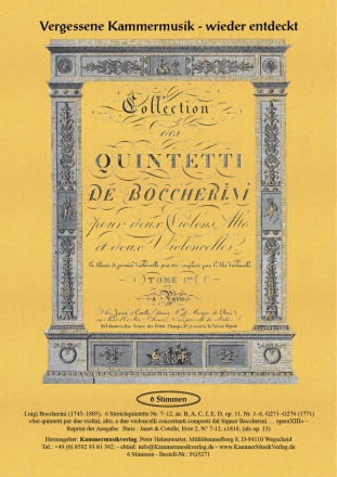 6 Quintette op.11 G271-276 fr 2 Violinen, Viola und 2 Violoncelli Stimmen