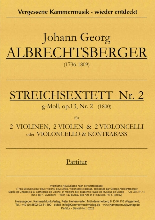 Albrechtsberger, Johann Georg Streichsextett g-Moll op. 13 Nr.2