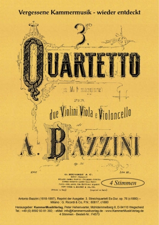 Bazzini, Antonio Streichquartett Es-Dur op. 76