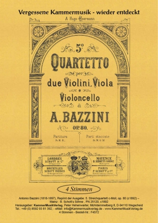 Bazzini, Antonio Streichquartett c-Moll op. 80