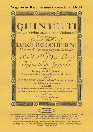 Boccherini, Luigi Streichquintett Es-Dur op. 10 Nr.5