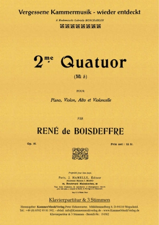 Boisdeffre, Ren de Klavierquartett Es-Dur op. 91