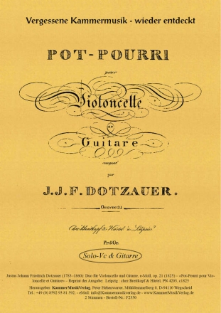 Dotzauer, Justus Johann  Friedrich Duo fr Violoncello und Gitarre e-Moll op. 21