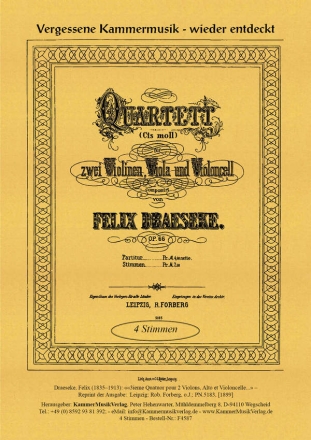 Draeseke, Felix Streichquartett cis-Moll op. 66