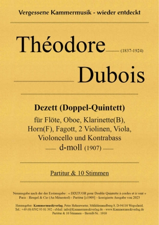 Doppel-Quintett d-Moll fr Flte, Oboe, Klarinette, Horn, Fagott und 5 Streicher Partitur und Stimmen