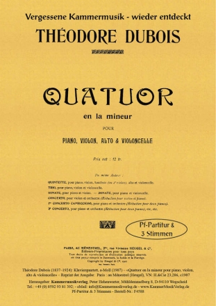 Dubois, Klavierquartett a-Moll