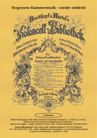 Konzert h-Moll Nr.1 op.2 fr Violoncello und Orchester fr Violoncello und Klavier