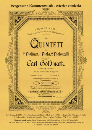 Quintett a-Moll op.9 fr 2 Violinen, Viola und 2 Violoncelli Stimmen