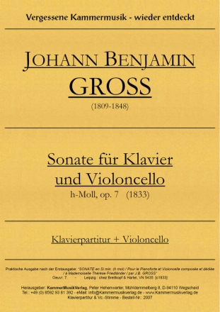 Gross, Johann Benjamin Sonate  fr  Violoncello + Klavier h-Moll op. 7