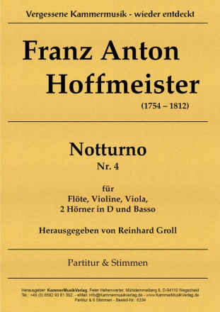 Hoffmeister, Franz Anton Notturno fr Blser und Streicher D-Dur