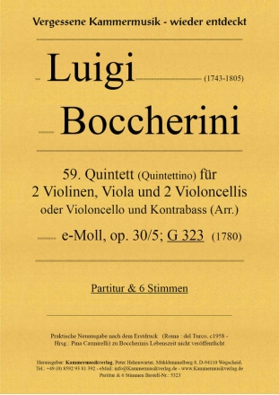 Boccherini, Luigi Streichquintett e-Moll op. 30 Nr.5