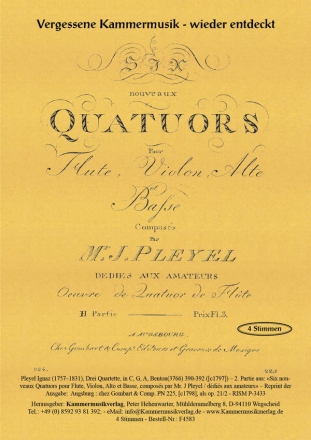 Pleyel, Ignaz drei Quartette in C, G, A