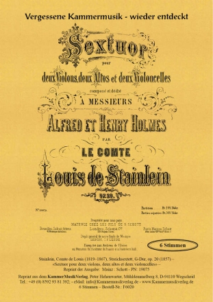 Stainlein, Comte de, Louis Streichsextett G-Dur op. 20