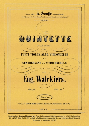 Walckiers, Eugne Streichquintett a-Moll op. 90